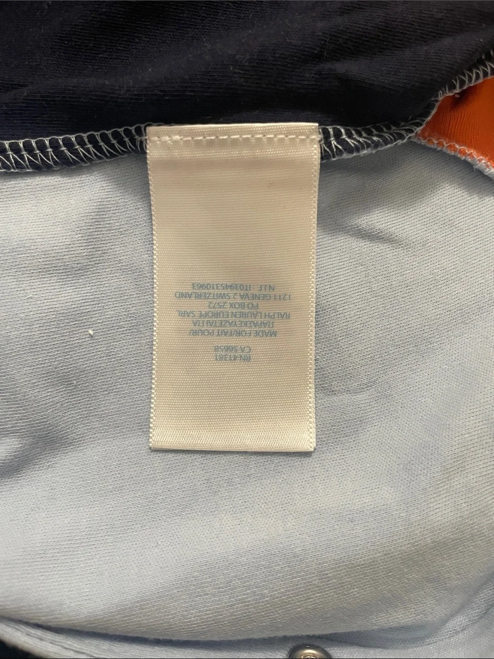 Ralph Lauren Gray Polo Romper with Yellow & Orange Sleeves